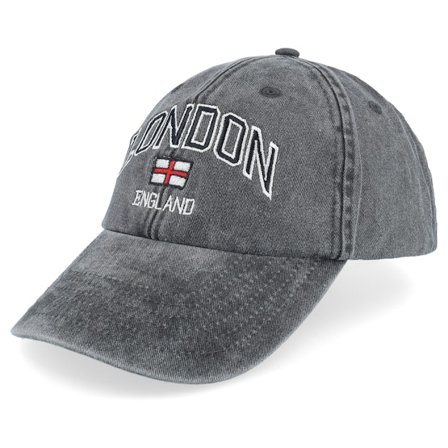 Iconic - Black - unconstructed - Cap - London England Washed Black Dad Cap - Hatstore