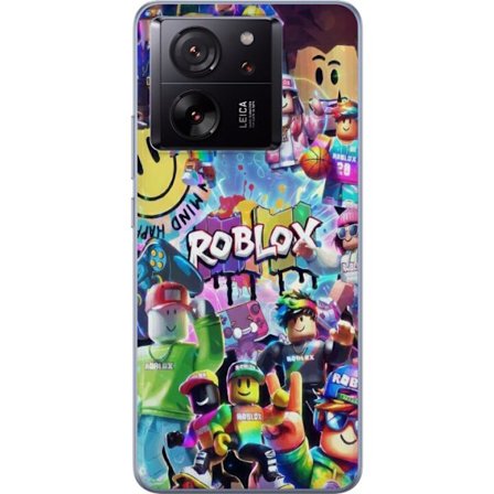 Kompatibelt Mobilskal till Xiaomi Xiaomi 13T Stor färgglad Roblox-värld med många karaktärer, energifylld gaming-illustration perfekt för barnrum