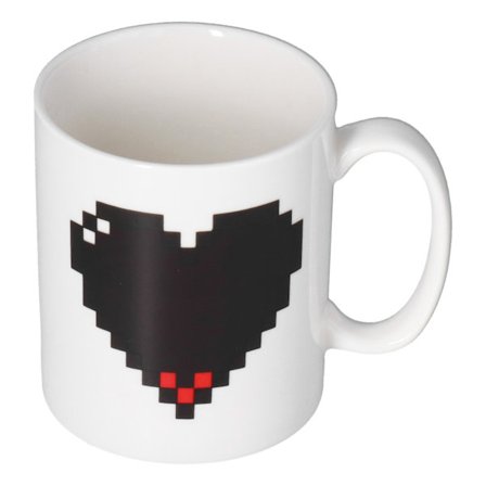 Keramisk kop med hjertemønster Varmefølsom farveskiftende kop til hjemmekontor Restaurant Bar Brug