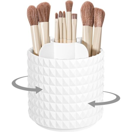 2025 Senaste Modell Sminkborsthållare Organizer 360° Roterande Sminkborstar Behållare för Sminkbord, Snurrande Kosmetikförvaringskopp, Mason