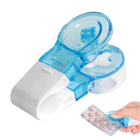 Bærbar Pille Taker Pille Puncher Tablett Popper, Blisterpakke Åpner, Tablett Dispenser Oppbevaringsboks, 2 Stykker
