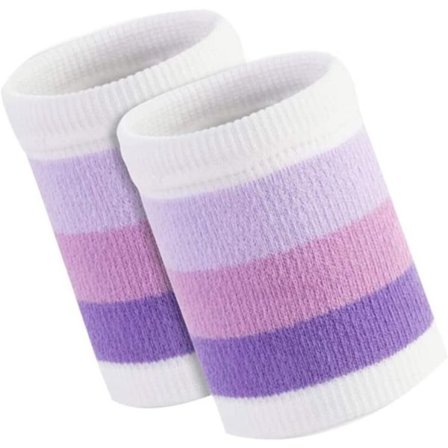 Sportsarmbånd med striber og svedabsorberende funktion. Velegnet til tennis, løb, basketball, fitness og yoga. Elastisk armbånd