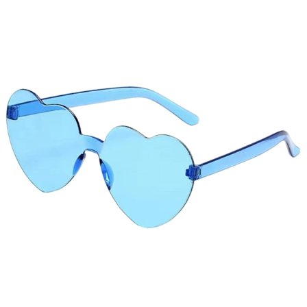 Sydämenmuotoiset aurinkolasit naisille, hauskat trendikkäät läpinäkyvät sydänlasit UV400-linsseillä, värikkäät lasit juhliin, rantalomiin ja