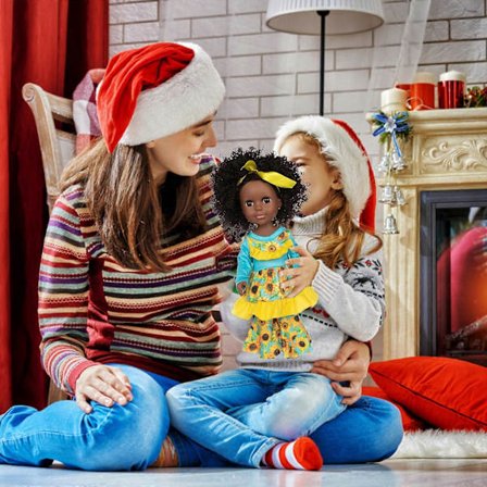 14-tommers svarte babydukker med tilbehørssett, myk svart babydukke for jenter og gutter over 3 år, babyleker som bursdagsgave [HK]