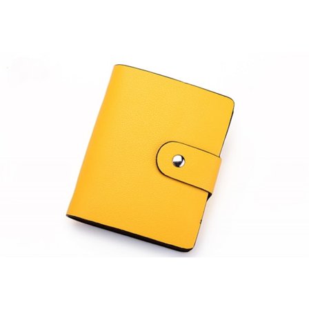 Leather Credit Card Holder, Business Card Organizer With 60 Card Slots For Storing And Preventing Credit Card Or Business Card Loss (yellow)