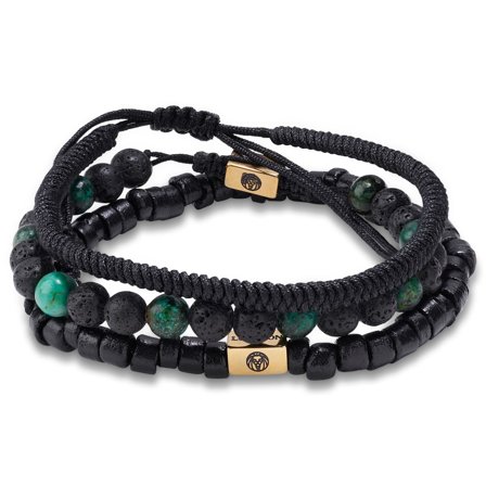Amalfi | Pulseira Night Mix - Lote de 3 para homens - Pulseiras de contas