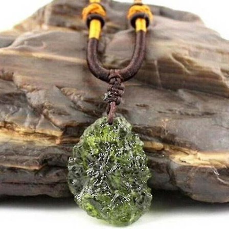 Meteoritt anheng rå stein smykker halskjede anheng krystallgrus