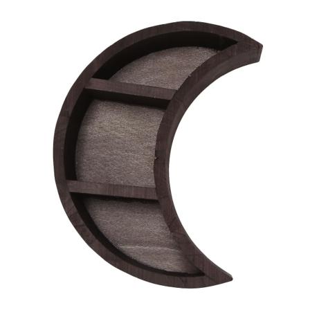 Boho-stil tremånehylle sett veggdekor krystalldisplay månefase trehyller halvmåne Oi