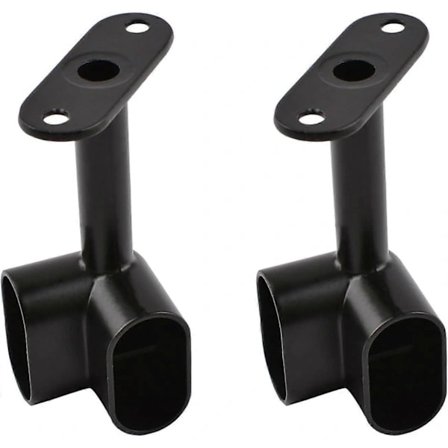 St 90 Oval Hjørne Garderobestang Støttebraketter Kraftige Garderobetilbehør Henger Skinne Flens for Garderobestang, Svart