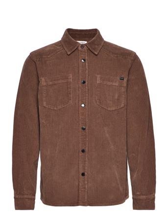 Birke Corduroy Ls Shirt Skjorta Casual Brun Gabba
