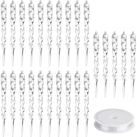 50 stk Akryl Julepynt Akryl Ishæng, 5 tommer Chris