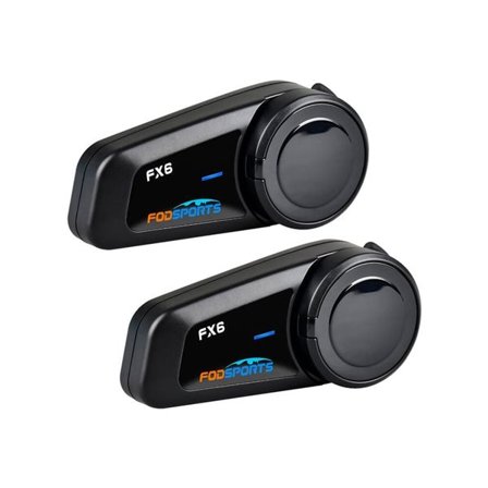Fodsports FX6 Intercom for Motorsykkel – Bluetooth 5.0, 1000 m Rekkevidde, 6 Brukere