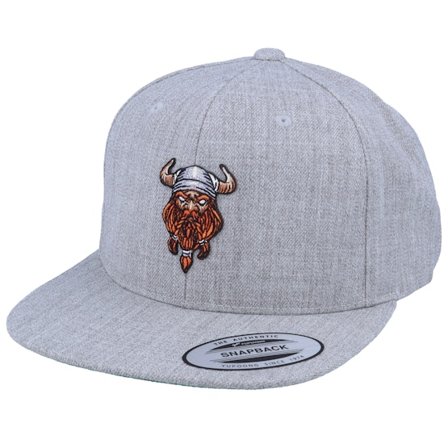 Vikings - Šedá snapback Kšiltovka - Viking Warrior Patch Heather Grey Snapback @ Hatstore