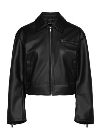 Distressed Pu Bomber Gina Tricot Black