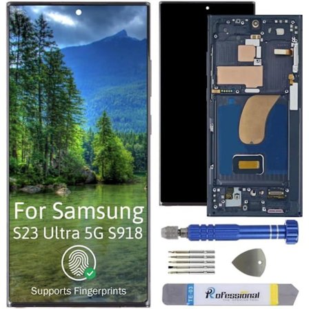 Full HD OLED-skärm It'Go för Samsung S23 Ultra 5G S918 - Svart ersättning med verktyg