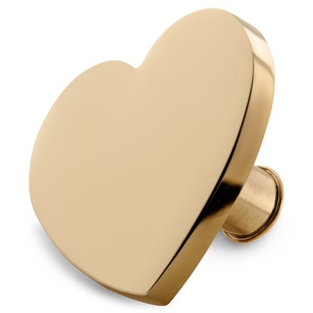 Gold-tone Stainless Steel Heart Watch Charm for Men - Watch Accessories
