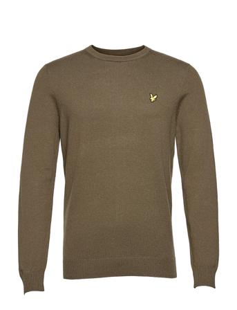 Cotton Merino Crew Jumper Strikkegenser M. Rund Krage Brun Lyle & Scott