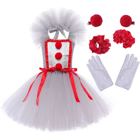 Pennywise Skræmmende Klovn Halloween Kostume, Pige Udklædning, Størrelse Large