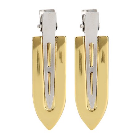 2 st Guldpläterade Hårklämmor Stål Styling Tillbehör