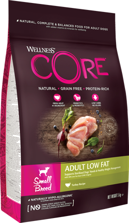 CORE Petfood - Dog Adult Low Fat Small Breed Turkey Dry 5 kg, tørr 5 kg - Hund - Hundefôr & hundemat - Tørrfôr for hund - ZOO.no