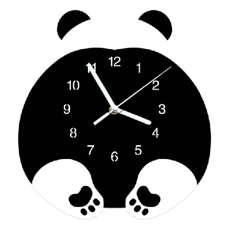 Tegnefilm Panda Vægur Stille Sjovt Dyr Hængende Kunst til Tidsure til Børn Soveværelse Børneværelse Udsmykning