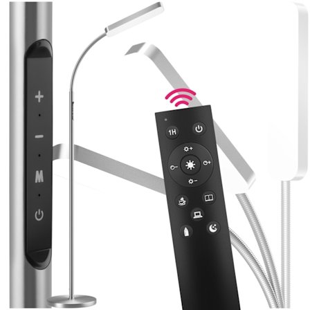 Golvlampa Prisma med 5 ljuslägen, dimbar, LED-lampa 12 W