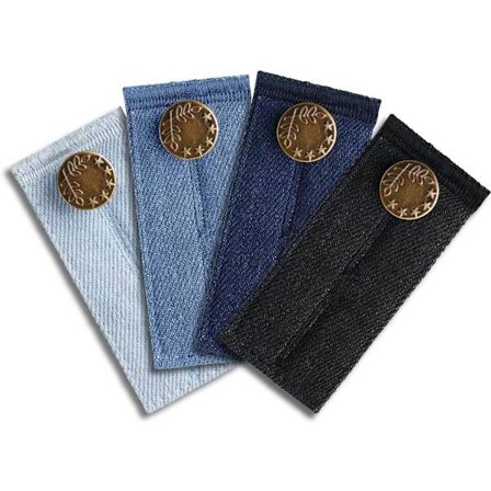 Knapphullforlenger 4 stk - Denim Bukseforlenger for Jeans og Mammabukser - Bukseknapphullforlenger