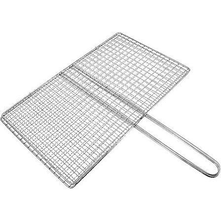 Grillkurv i rustfrit stål til grill, grillkurv i rustfrit stål med håndtag til fisk, kød, grøntsager, rejer, udendørs grilltilbehør