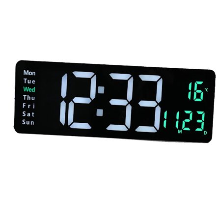 Digital väggklocka, LED-display, fjärrkontroll