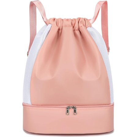 Ryggsekk med snøring Sportsryggsekk med snøring Vanntett ryggsekk med skofag og våtpose Stor kapasitet Unisex Sammenleggbar sportsbag Perfekt for