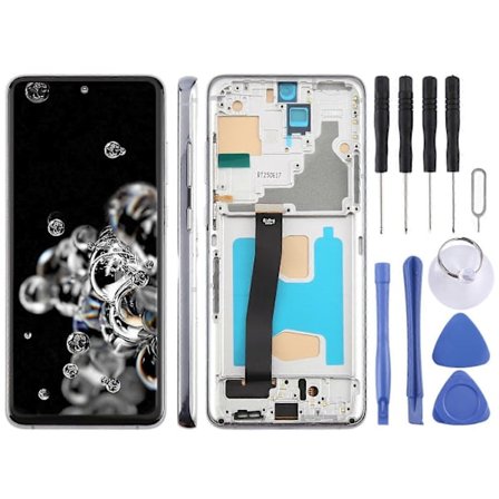 For Samsung Galaxy S20 Ultra SM-G988B 6.78 tommer TFT LCD-skjerm Digitizer Full Assembly med ramme, Støtter ikke fingeravtrykksidentifisering