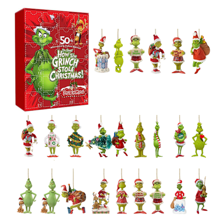 B Grinch Jule Blind Box Grøn Pels Monster 24 Dages Halloween