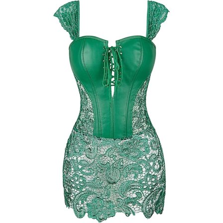 Szivyshi Dame Overbust Sweetheart Lace Up Plastic Bones Corsett Bustier Top -ge