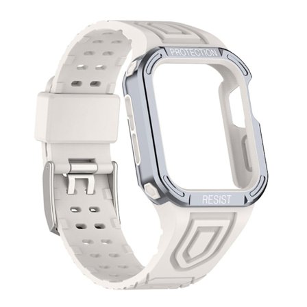 Apple Watch (45 mm) klockarmband i kontrastfärg med fodral - Grå / Silver