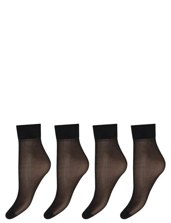Decoy Decoy Silklook Ankle 4-Pack - Black - ONE SIZE