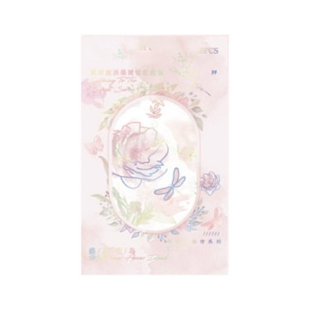 30 st Blomsterklistermärken Akvarell Estetiska Självhäftande Blomma PET Dekorativa Klistermärken för Scrapbook Journal Anteckningsbok Gåvor Rosa