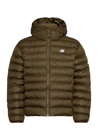 New Balance Sport Essentials Hooded Puffer Jacket - Khaki green - XL