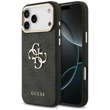 Guess 4G Big 4G Classic Logo kotelo iPhone 17 Pro Maxille - musta ja kultainen