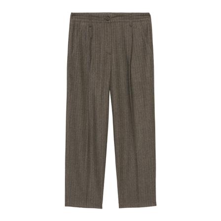 Marc O'Polo Checked tapered flannel chinos Sort, Dame