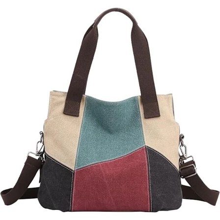 Canvas-käsilaukku, rento laukku, retro canvas -laukku, ostoskassi, rento, retro punainen