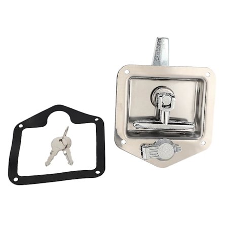 Foldbar T-formet Håndtagslås i Rustfrit Stål - Værktøjskasse Sæt til Lastbil Trailer Værktøjskasse Elektrisk Kabinet