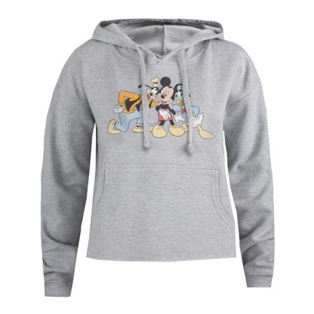 Disney Dam/dam Mickeys Crew Cropped Hoodie L Grå