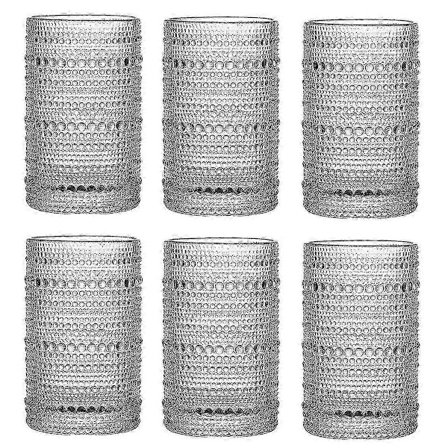 Vintage Hobnail Drikkeglass Sett Med 6 Cocktailglass Sett Vannglass Kopp Bar Glass Sett