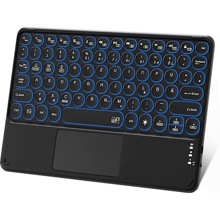 Bluetooth Keyboard With Touchpad Rechargeable Portable Wireless Bluetooth Tablet Keyboard With
