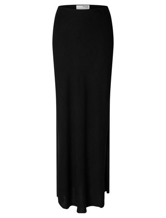 Slfviva-Lena Hw Ankle Sun Skirt Black Selected