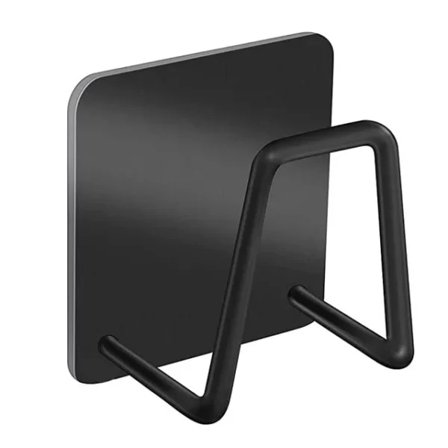 Selvklebende krokholder for oppvasksvamp Rustfritt stål Sort