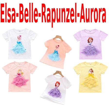 Princess sommar 3D T-shirts & byxor-Elsa-Belle-Rapunzel-Aurora