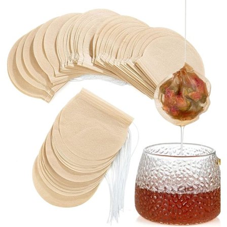 7,5*6,5cm-Engangs teposer, pakke med 100 filterteposer,