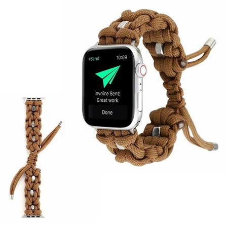 Apple Watch Series 6 / 5 40mm nylon in rostfritt stål klockarmband - brun