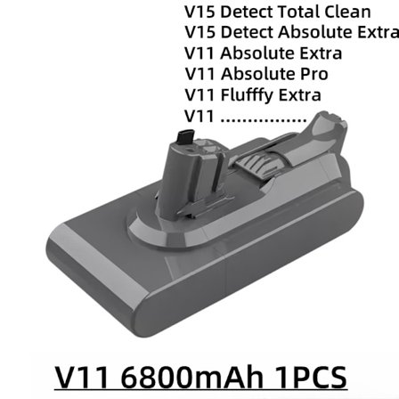 Dammsugare uppladdningsbart batteri för Dyson V6 V7 V8 V10 V11 V15 Series SV07 SV09 SV10 DC62 Absolute Fluffy Animal Pro Bateria